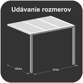 Ábra a pergola méreteinek megadásához – szélesség és mélység
