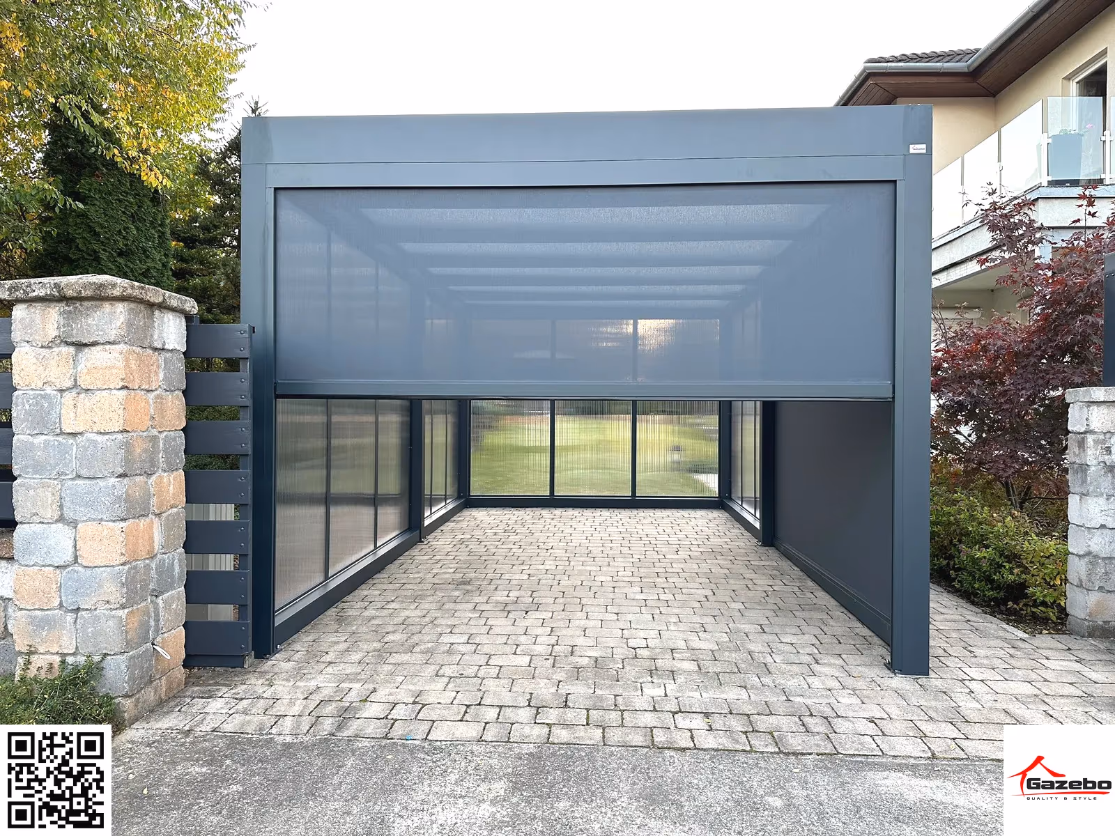 Carport polikarbonát tetővel