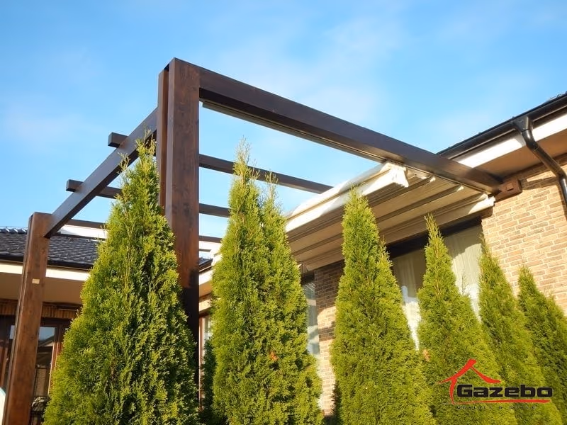 Rio Grande fa pergola természetes megjelenéssel egy kertben