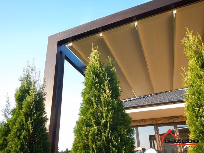 Rio Grande fa pergola egyedi méretre készítve egy teraszhoz