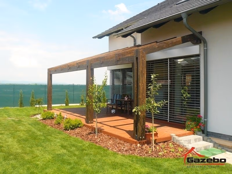 A Rio fa pergola méretstabil, rétegelt ragasztott fa szerkezete